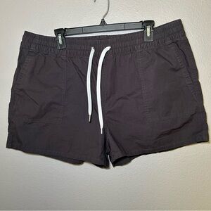 Quince Brown Organic Stretch Cotton Ripstop Shorts With Pockets Women’s Size XL